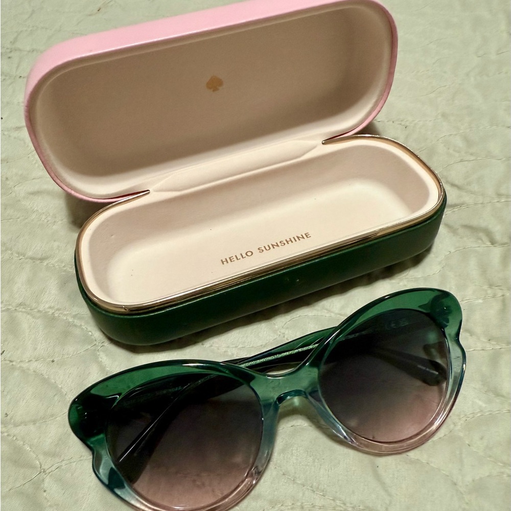 Kate Spade Stylish Green Sunglasses with Case